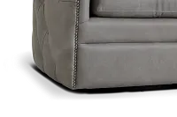 Palazzo Gray Leather Swivel Accent Chair