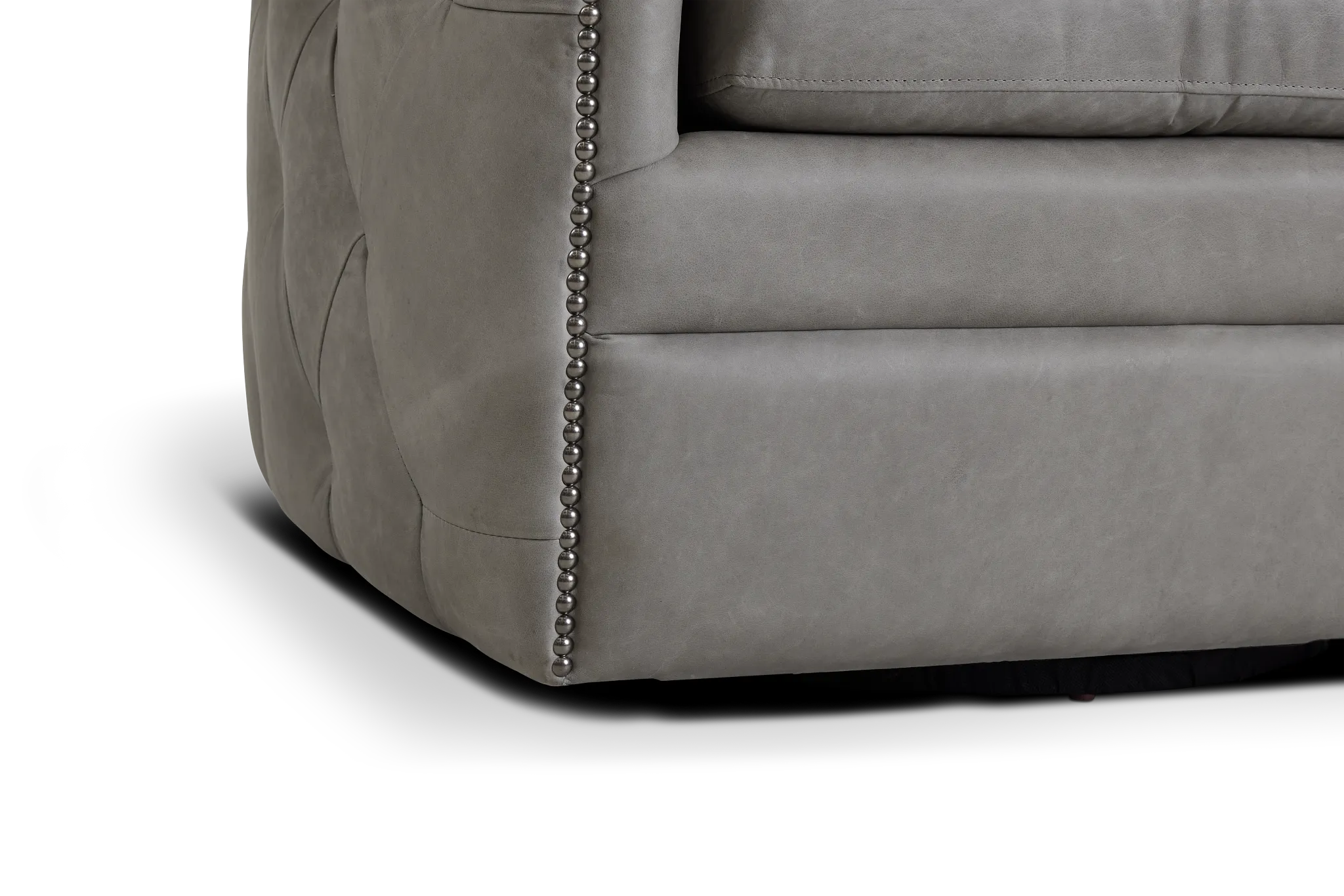 Palazzo Gray Leather Swivel Accent Chair