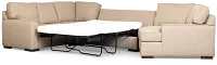 Sinclair Brown Fabric Right Cuddler Cooling Memory Foam Sectional