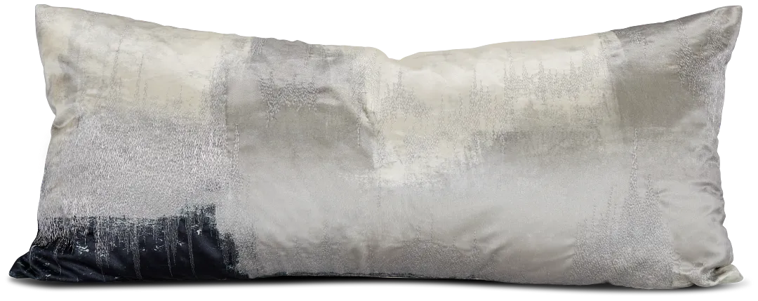 Langston Gray Velvet Lumbar Accent Pillow