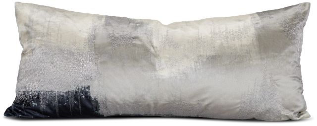 Langston Gray Velvet Lumbar Accent Pillow