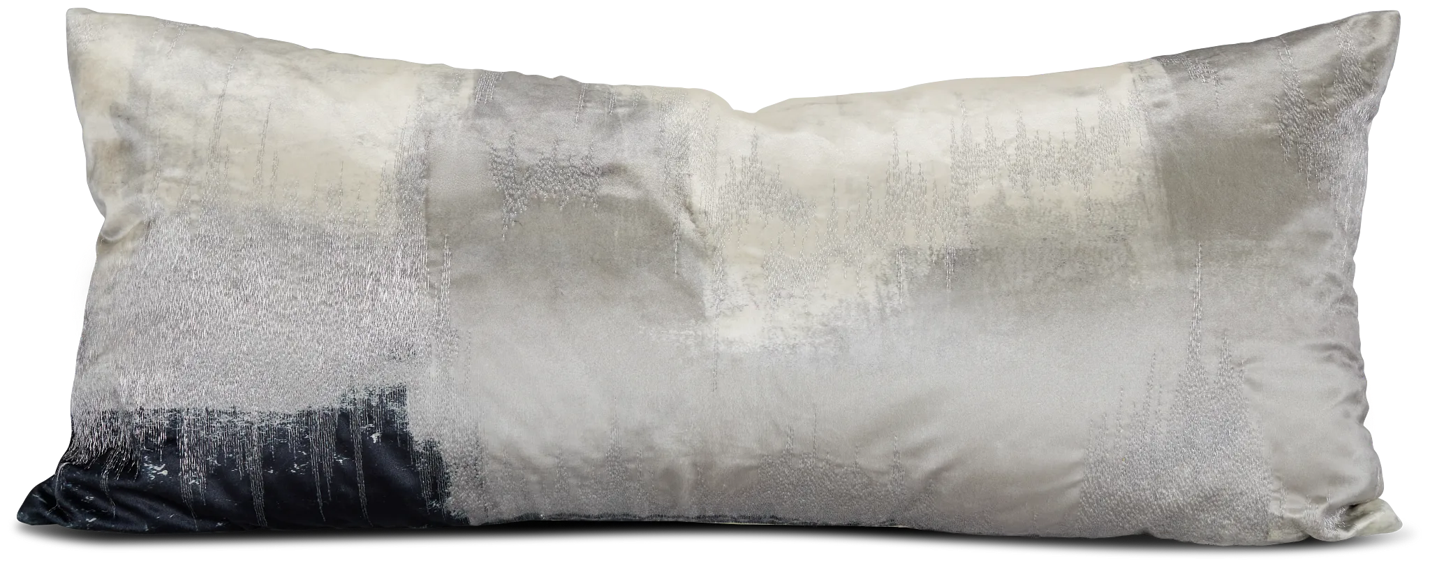 Langston Gray Velvet Lumbar Accent Pillow