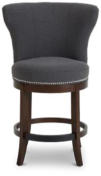 Cayden Dark Gray Fabric 24" Swivel Barstool