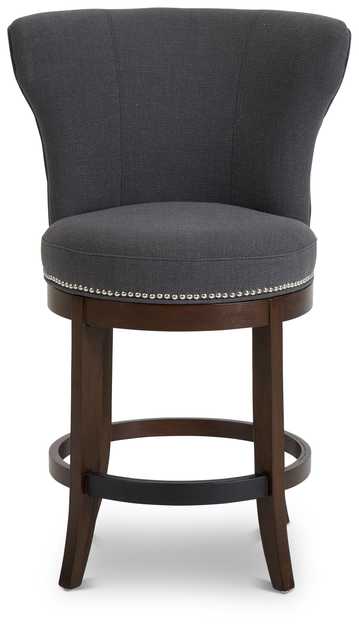 Cayden Dark Gray Fabric 24" Swivel Barstool