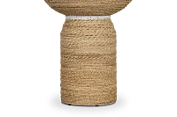 Harley Light Tone Woven Pedestal Table