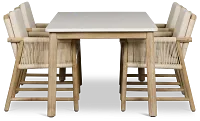 Azure Light Tone Rectangular Table & 4 Upholstered Chairs