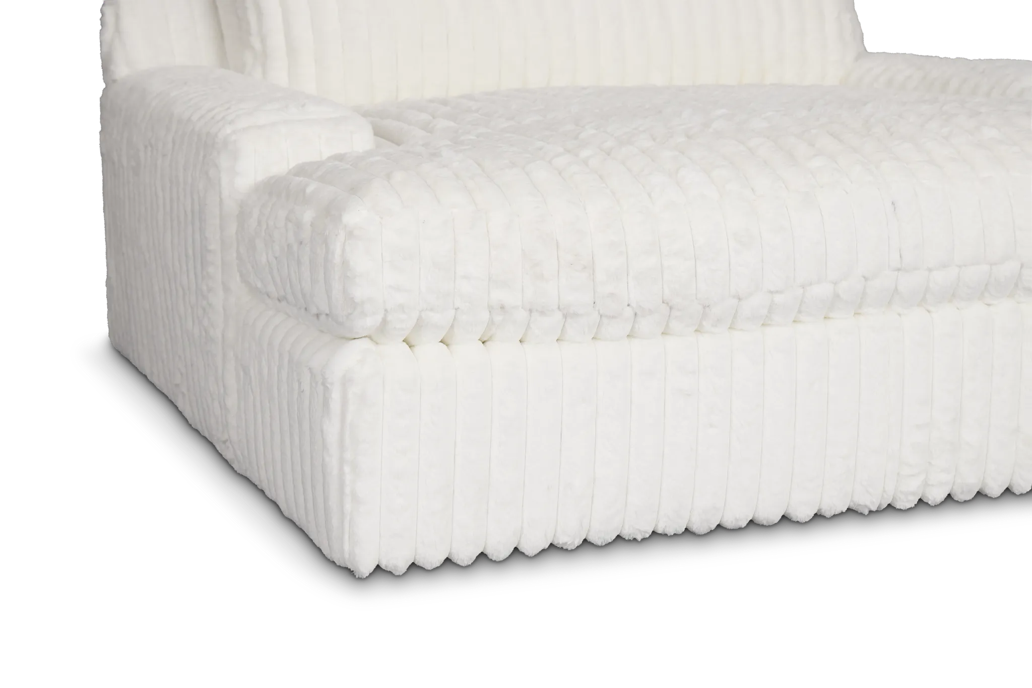 Teddy White Fabric Chaise