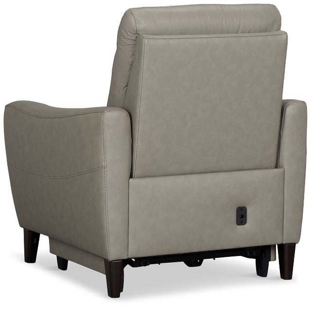 Keaton Gray Lthr/vinyl Power Recliner With Power Headrest