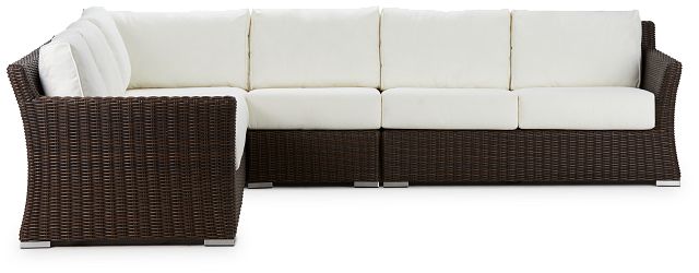 Southport White Woven Large Two-arm Sectional