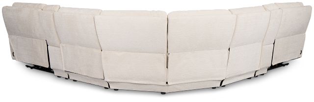 Bennett Light Beige Fabric Large Dual Power Reclining Two-arm Sectional