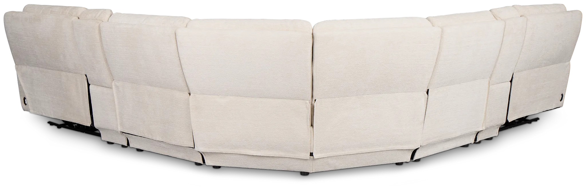 Bennett Light Beige Fabric Large Dual Power Reclining Two-arm Sectional