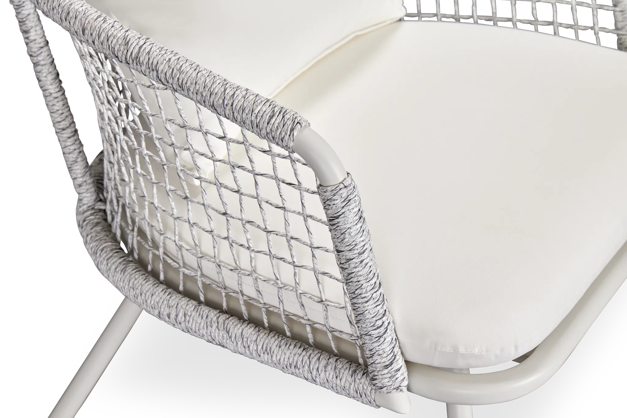 Malaga White Woven Arm Chair