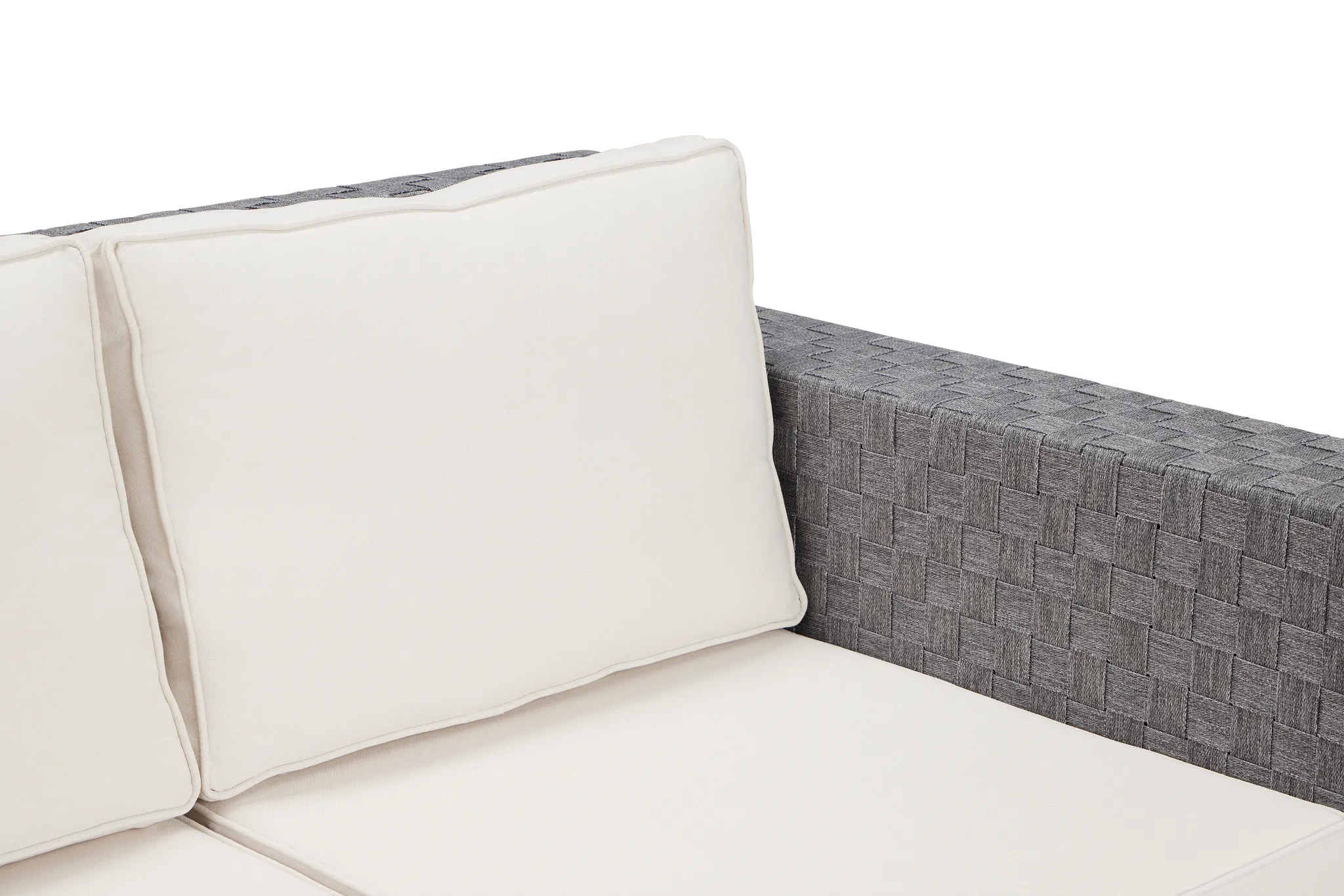 Barbados White Woven Sofa