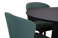 Nomad Black 47" Round Table & 4 Dark Green Chairs W/ Black Legs