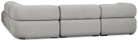 Celeste Light Gray Fabric 5-piece Right Facing Bumper Sectional