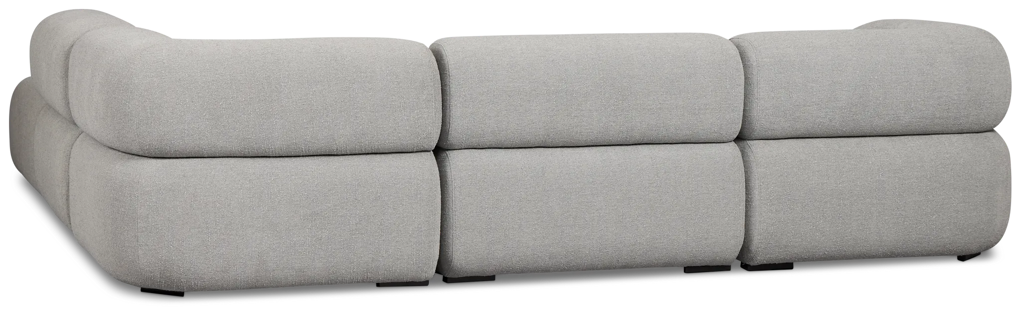 Celeste Light Gray Fabric 5-piece Right Facing Bumper Sectional