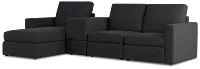 Citymod Dark Gray Fabric Small Left Chaise Sectional With Storage Console