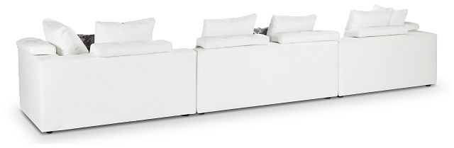 Merrick White Fabric Large Sofa