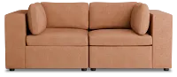 Destin Sutton Orange Fabric 2 Piece Modular Sofa