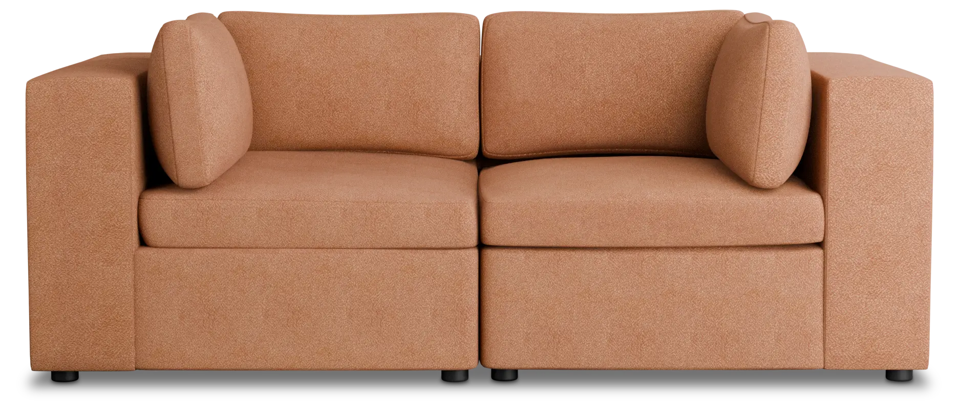 Destin Sutton Orange Fabric 2 Piece Modular Sofa Destin Sutton Orange Fabric 2 Piece Modular Sofa