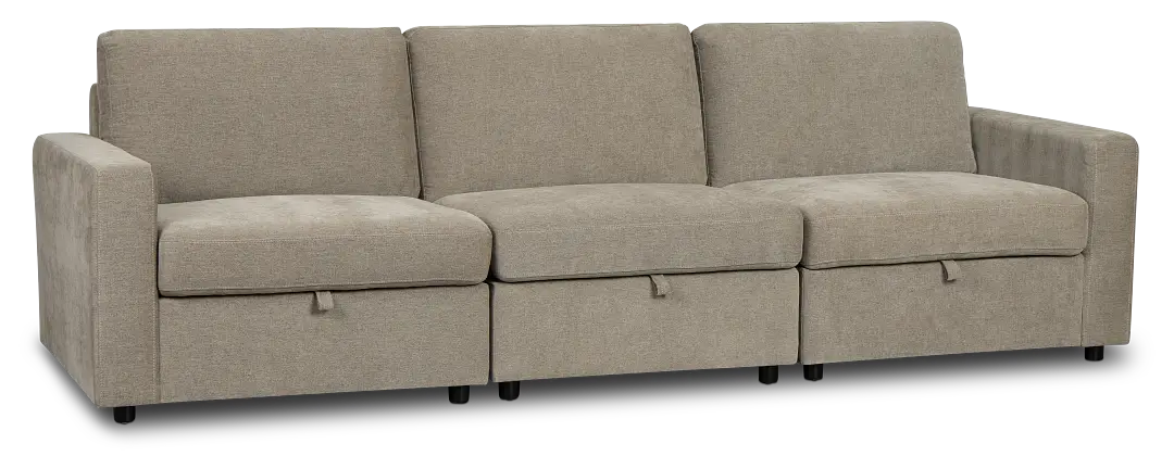 Addie Gray Fabric 3-piece Modular Storage Sofa Addie Gray Fabric 3-piece Modular Storage Sofa