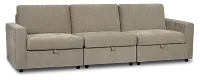 Addie Gray Fabric 3-piece Modular Storage Sofa
