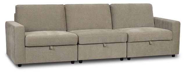 Addie Gray Fabric 3-piece Modular Storage Sofa
