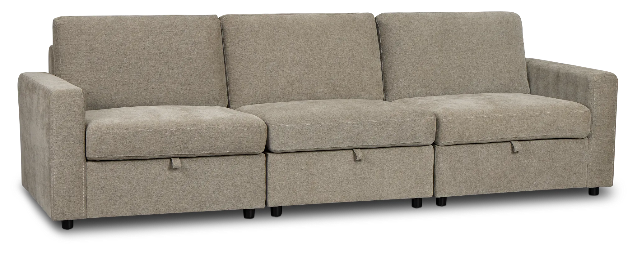 Addie Gray Fabric 3-piece Modular Storage Sofa