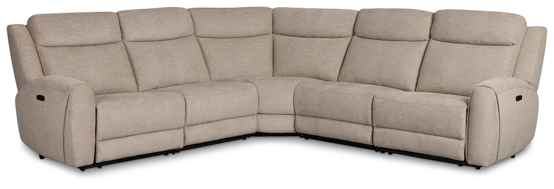 Walker Beige Fabric Small Two-arm Power Reclining Sectional Walker Beige Fabric Small Two-arm Power Reclining Sectional