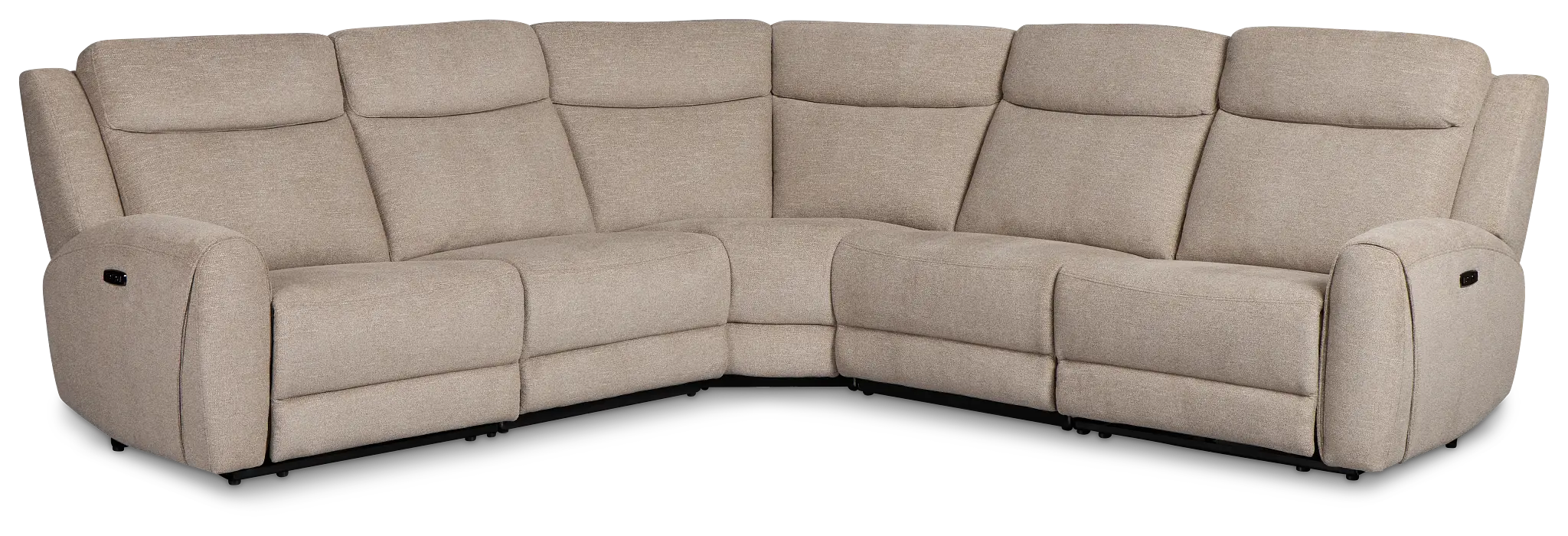 Walker Beige Fabric Small Two-arm Power Reclining Sectional Walker Beige Fabric Small Two-arm Power Reclining Sectional