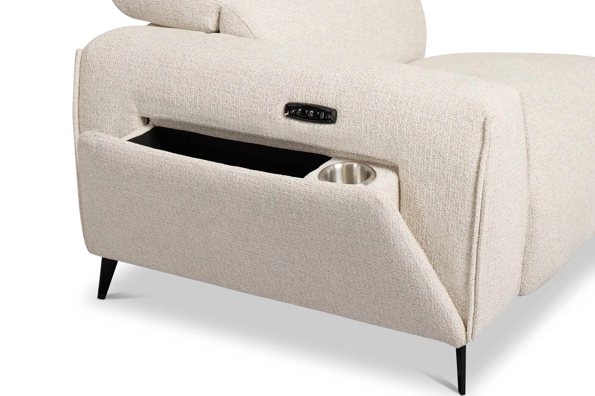 Reyna Light Beige Fabric Large Triple Power Reclining Two-arm Sectional Reyna Light Beige Fabric Large Triple Power Reclining Two-arm Sectional