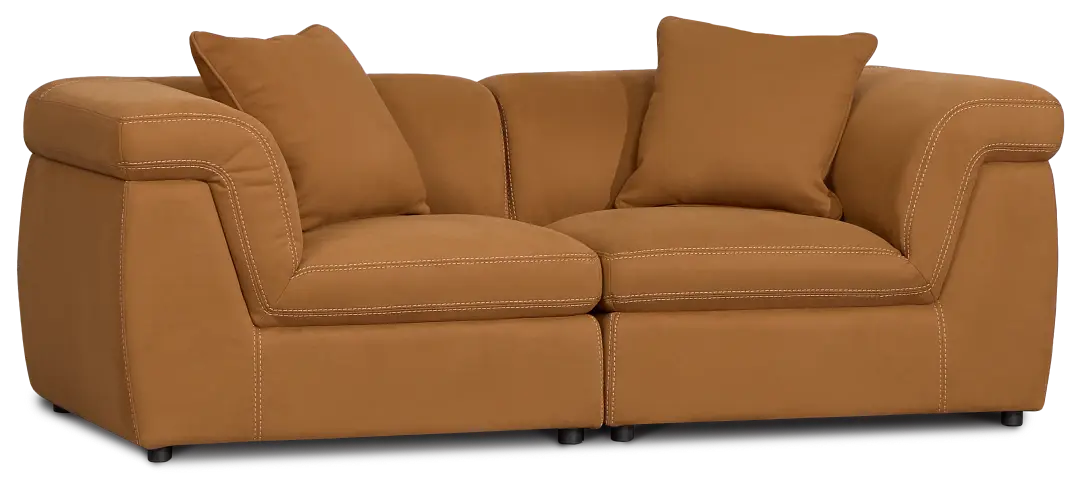 Aria Medium Brown Micro 2-piece Modular Sofa Aria Medium Brown Micro 2-piece Modular Sofa