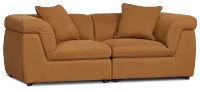 Aria Medium Brown Micro 2-piece Modular Sofa