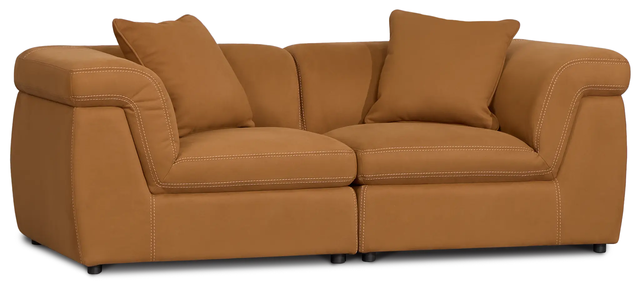 Aria Medium Brown Micro 2-piece Modular Sofa Aria Medium Brown Micro 2-piece Modular Sofa