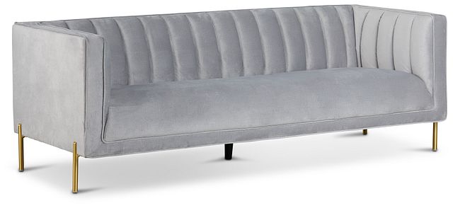 Bella Gray Velvet Sofa (1)