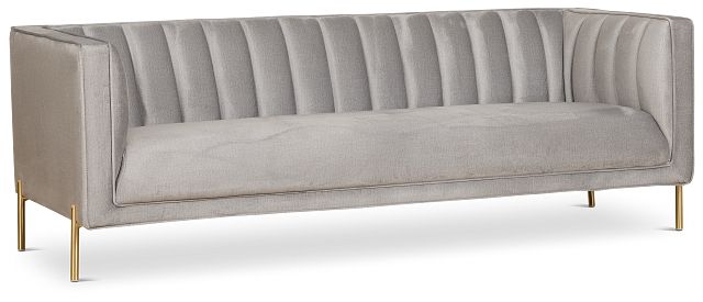 Bella Gray Velvet Sofa