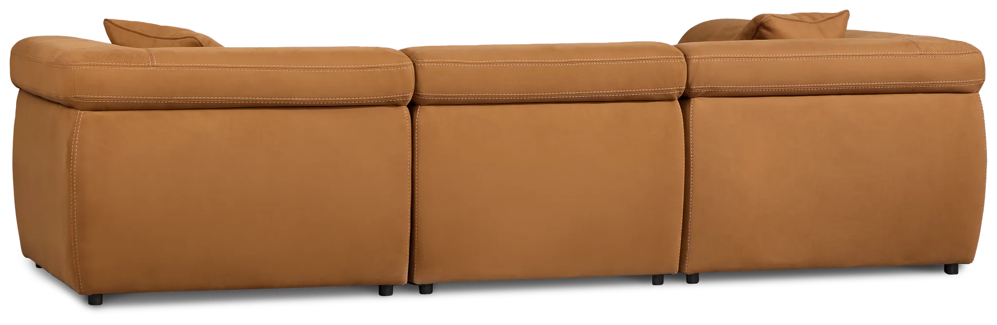Aria Medium Brown Micro Immersive 5-piece Bumper Sectional W/2 Speakers