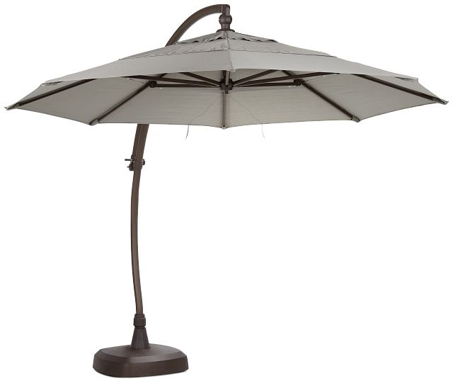 Cayman Gray Cantilever Umbrella Set