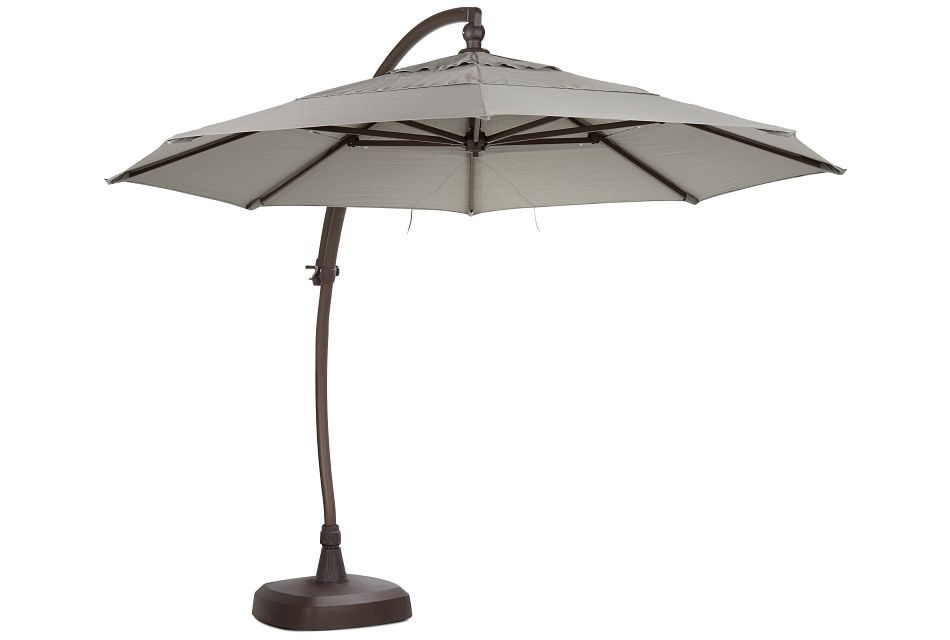 Cayman Gray Cantilever Umbrella Set Outdoor Umbrellas City Furniture