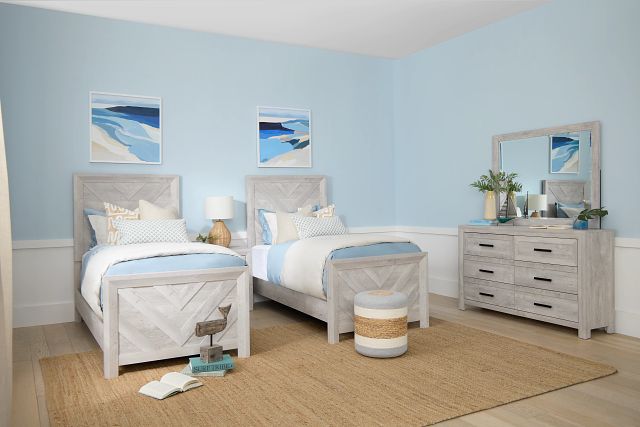 Delray White Panel Bed