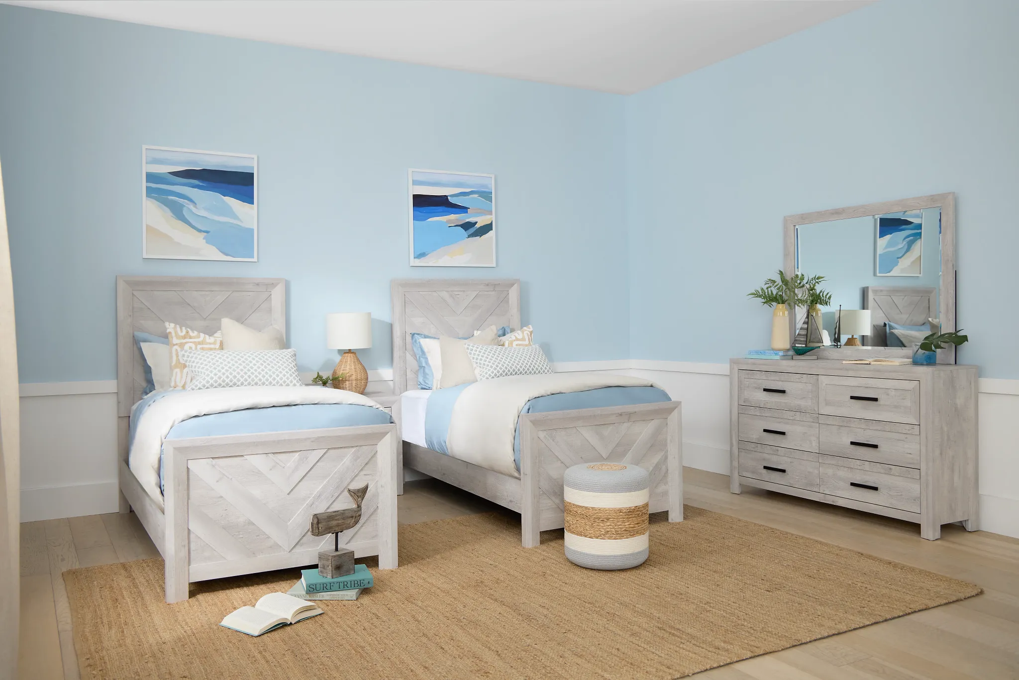 Delray White Panel Bed