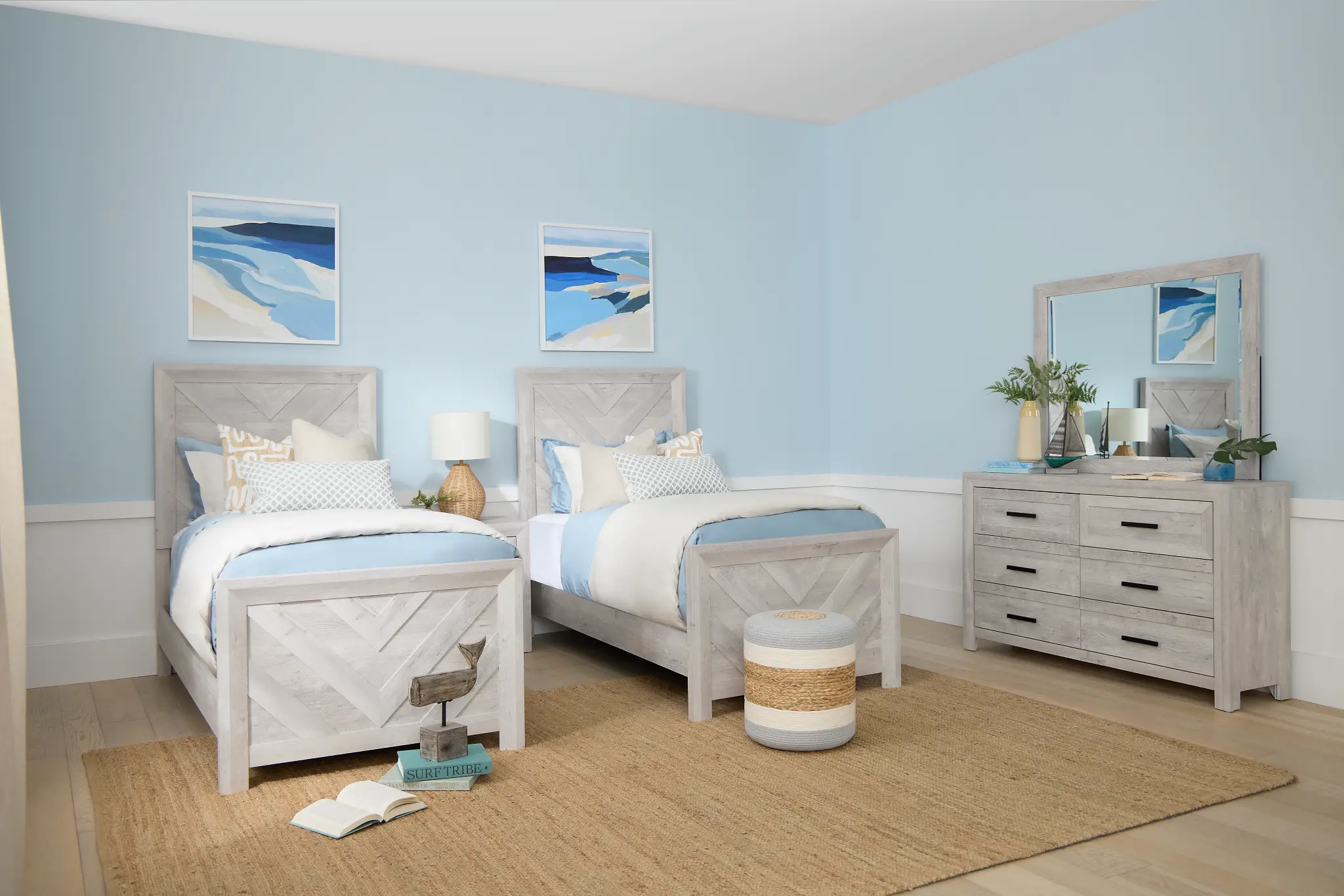 Delray White Panel Bed Delray White Panel Bed