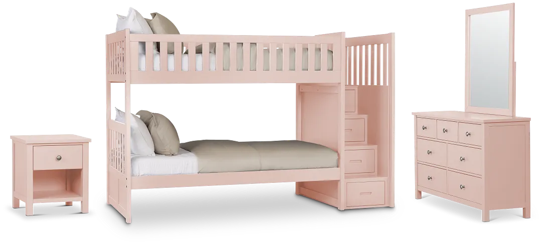 Charleston Pink Step Bunk Bed Bedroom