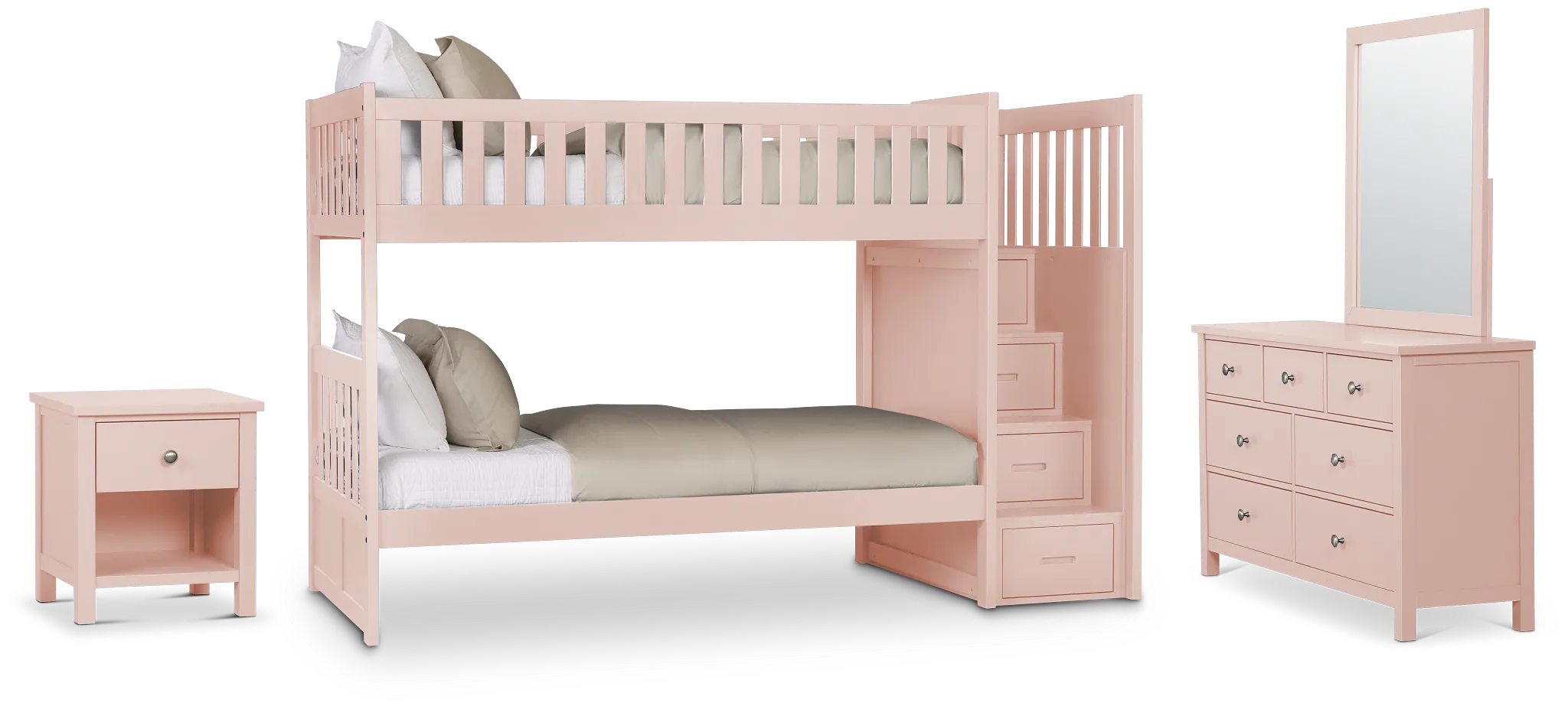 Charleston Pink Step Bunk Bed Bedroom