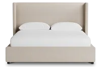 Captiva Linen Beige 48" Upholstered Shelter Bed