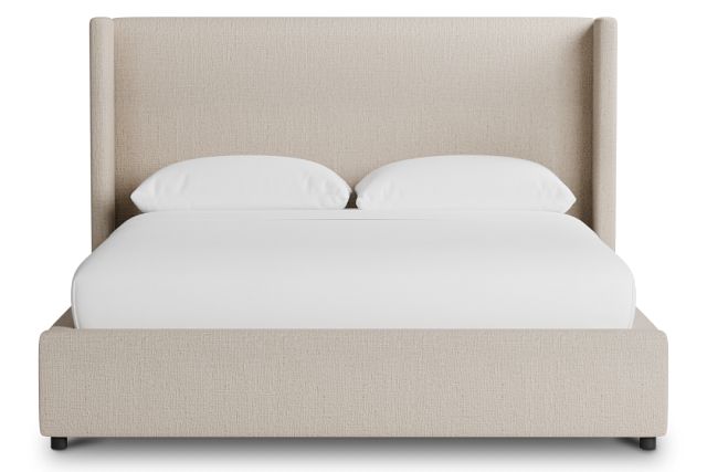 Captiva Linen Beige 48" Upholstered Shelter Bed