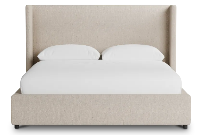 Captiva Linen Beige 48" Upholstered Shelter Bed