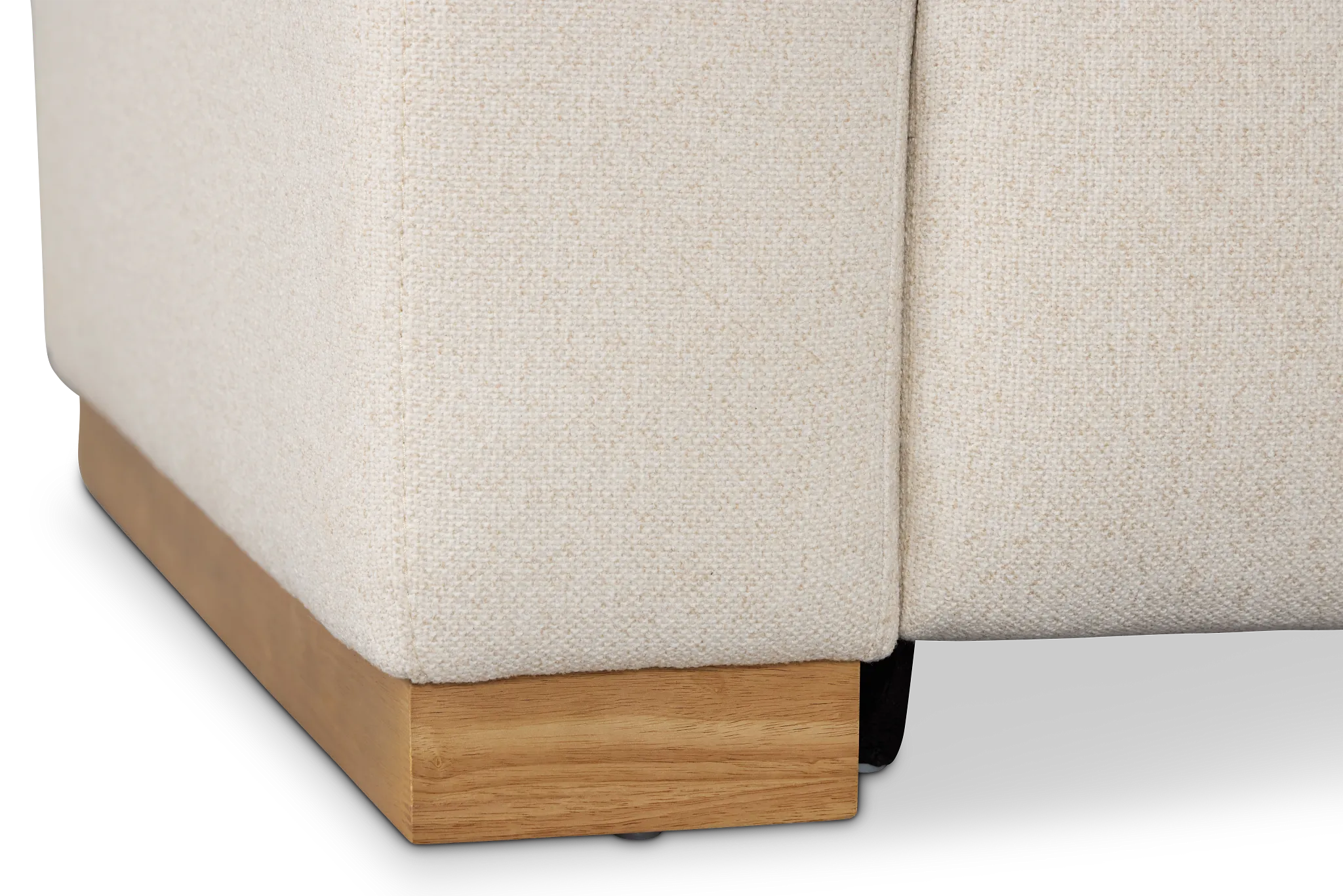 Leona Light Beige Fabric Small Dual Power Reclining Two-arm Sectional