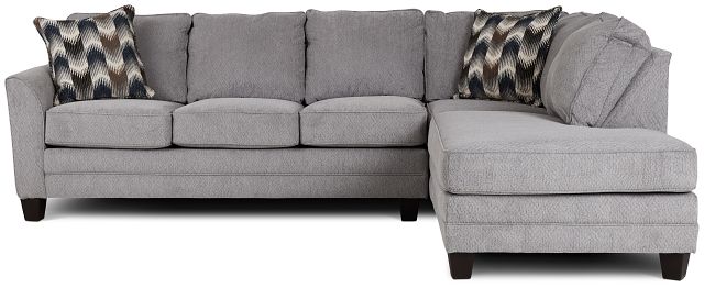 Charlie Light Gray Fabric Right Bumper Sectional
