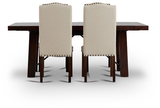 Napa Dark Tone Table & 4 Upholstered Chairs